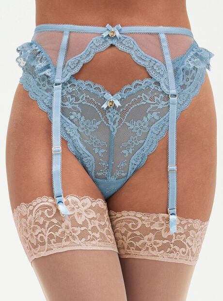 Carlotta lace suspender belt