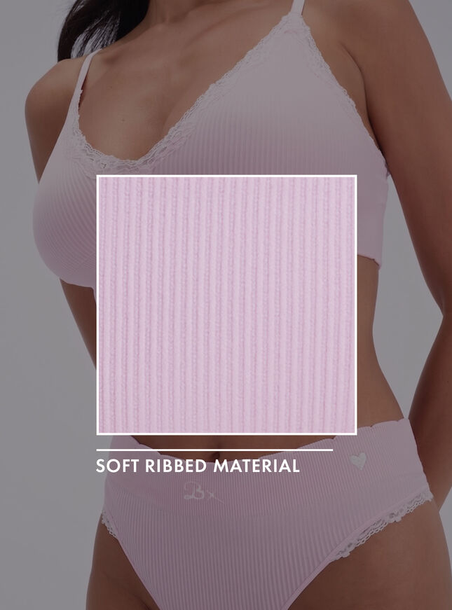 Ribbed seamless plunge bralette