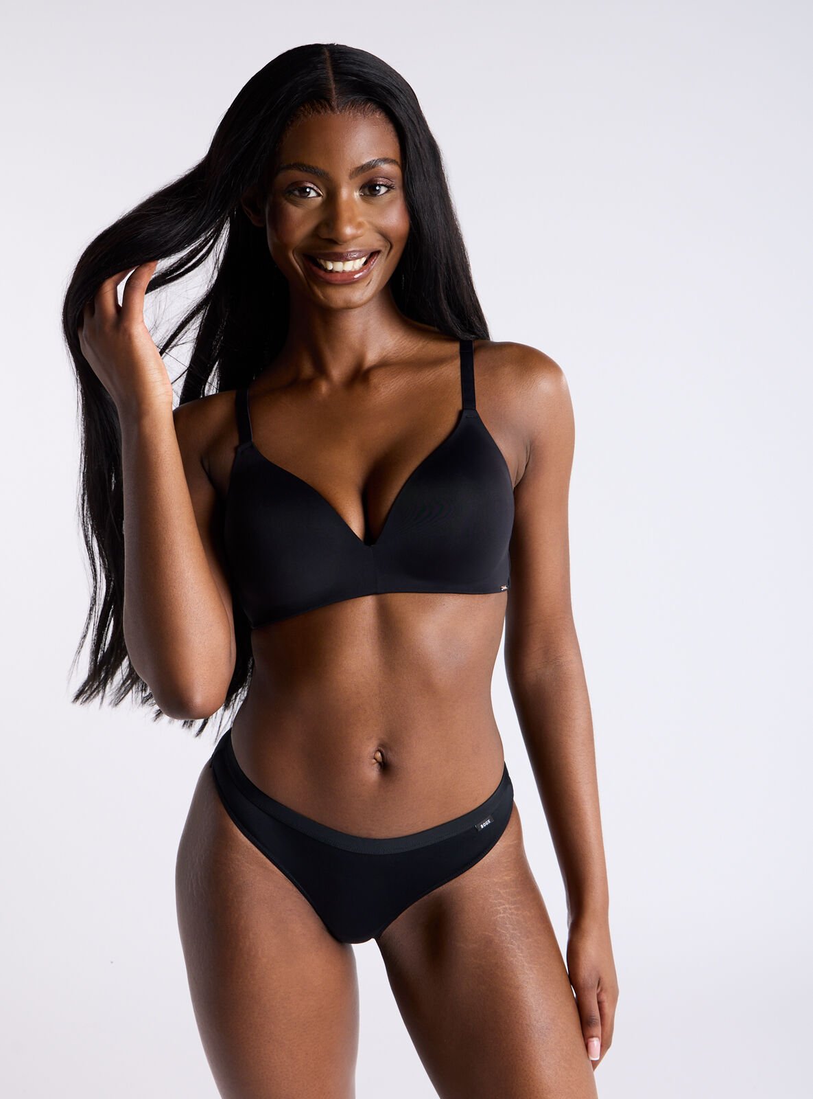 Boux Avenue Comfort microfibre plunge bra - 00 Dark - 28C Boux Avenue Comfort microfibre plunge bra - 00 Dark - 28C