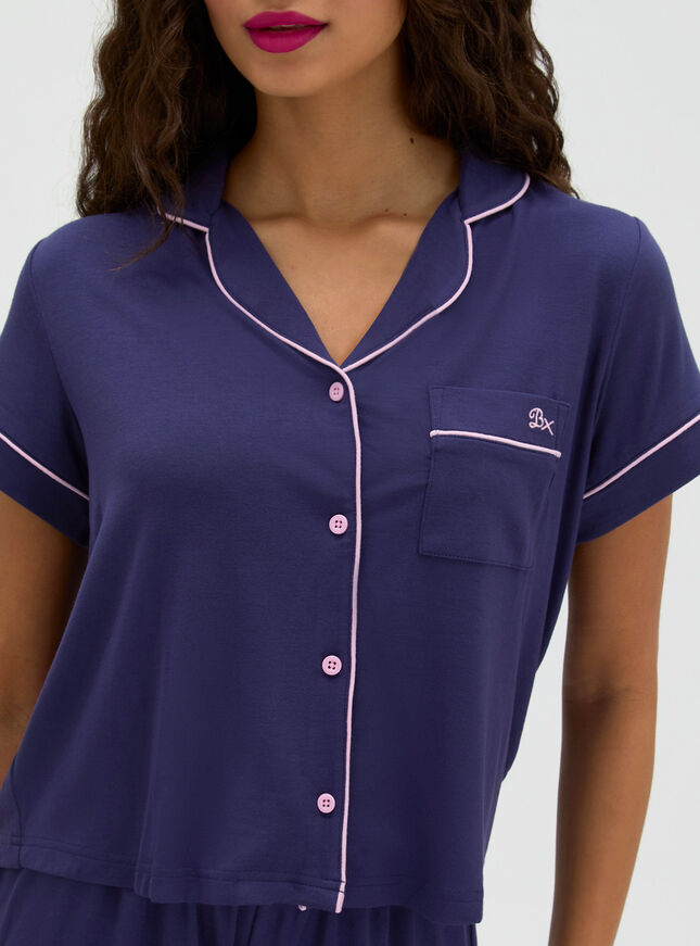 Piping modal short pyjama set