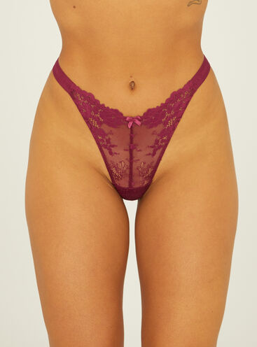Fran high leg lace thong