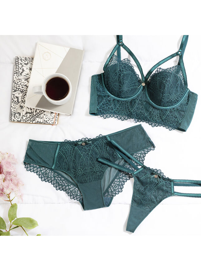 Odette deco longline bra | Emerald | Boux Avenue UK