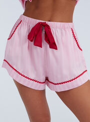 Striped satin short pyjama set