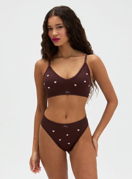 Heart embroidered seamless bralette