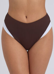 Rivoli picot high waist bikini bottoms