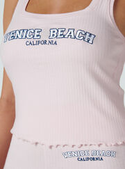 Venice beach cotton vest and leggings set