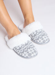 Fairisle mule slippers
