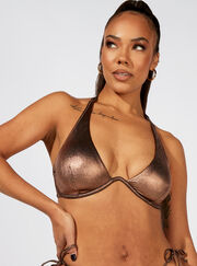 Ibiza bronze halter neck bikini top