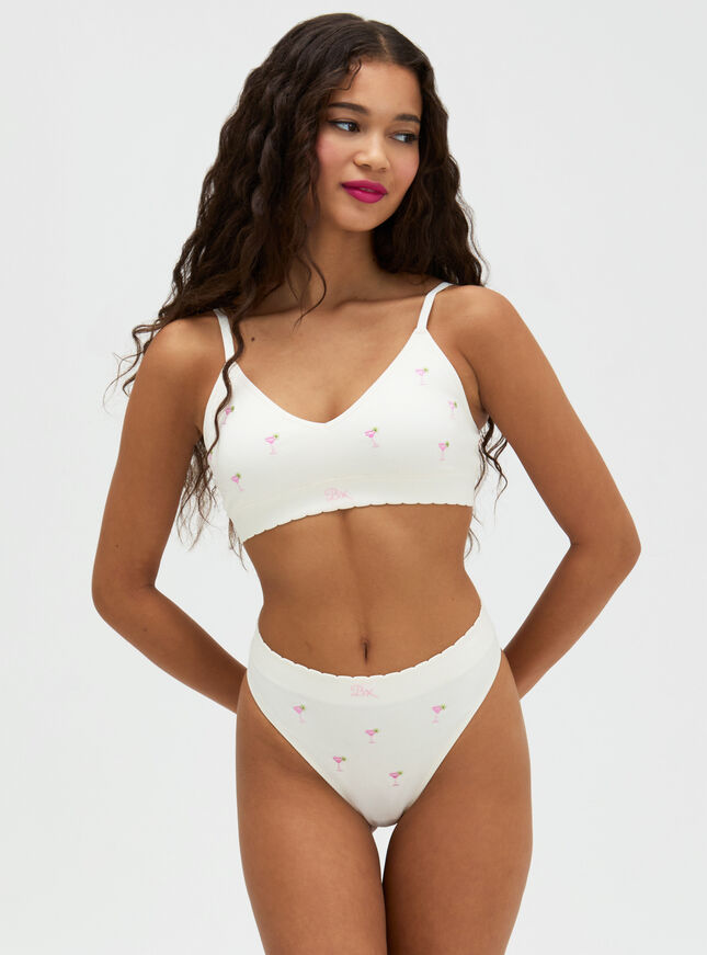 Cocktail embroidered seamless bralette