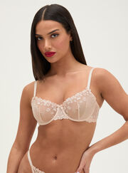Annabella sheer balconette bra