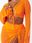 Mesh ruched maxi skirt