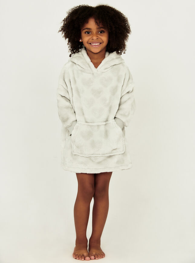 Kids fluffy heart oversized hoodie