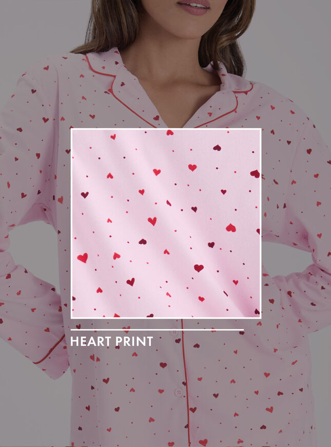 Ditsy heart fleece pyjamas in a bag