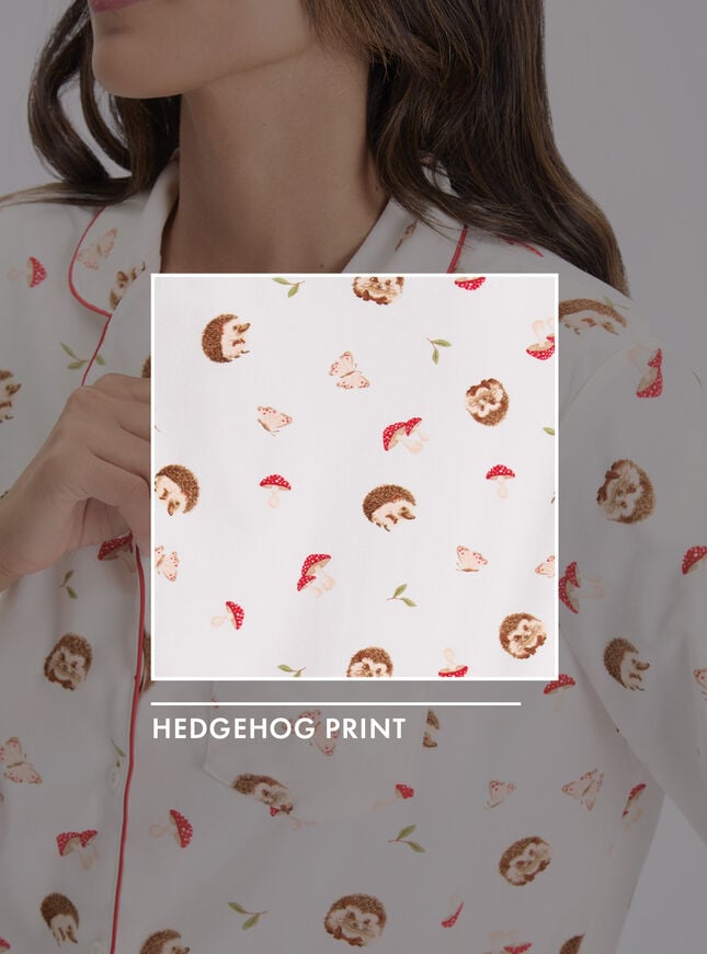 Hedgehog garden fleece pyjamas in a bag
