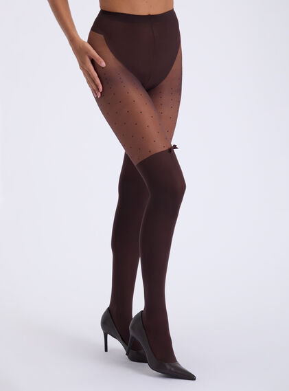 Chocolate mock knee high tights