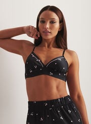 Cherry satin pyjama bralette
