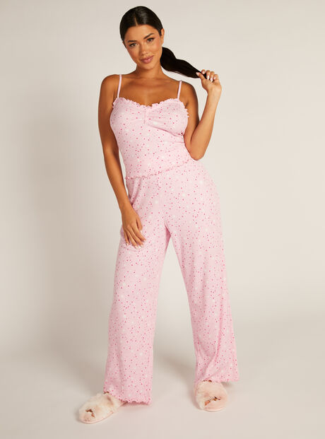 Star print cami pyjama set