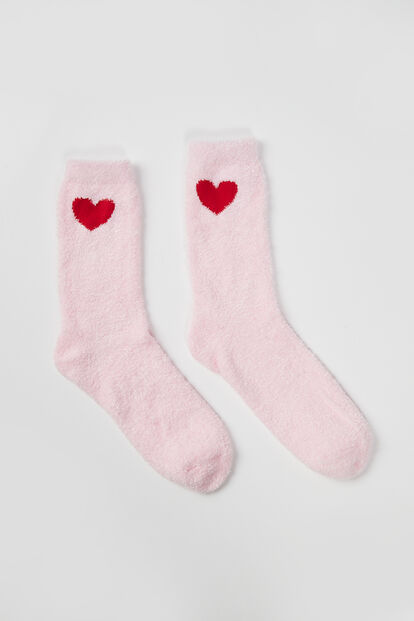 Red heart cosy socks