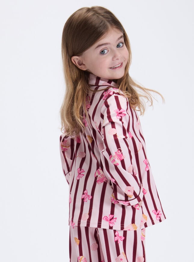 Kids' popcorn club fleece pyjamas in a bag