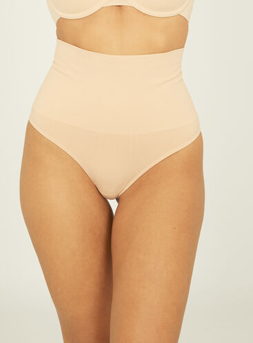 Shaping soft-stretch high waisted thong