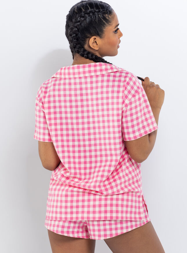 Candy gingham shortie pyjamas in a bag