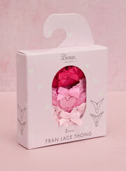 3 pack Fran lace thongs
