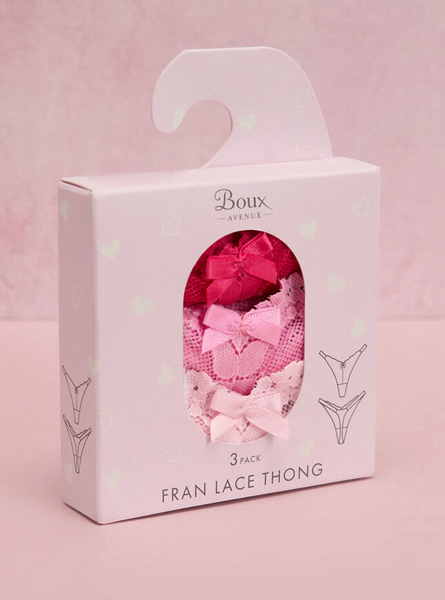 3 pack Fran lace thongs