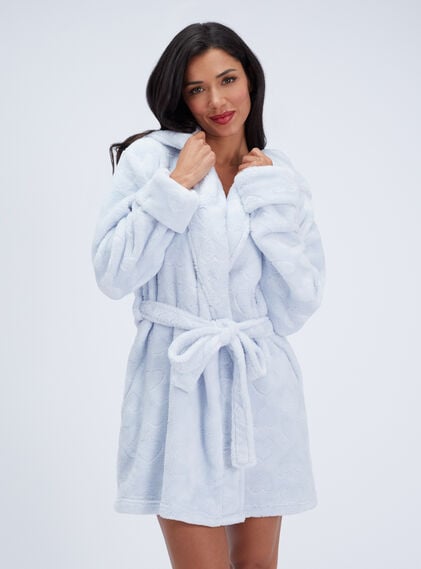 Heart fluffy short dressing gown