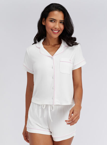 Ribbed modal pyjama short set