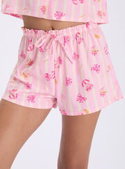 Popcorn club fleece pyjama shorties in a bag