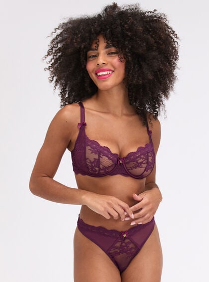 Veronique sheer lace balconette bra