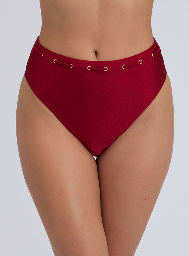 Ibiza lace up high waisted bikini bottoms