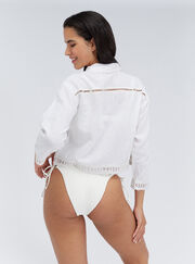 Linen blend beach shirt