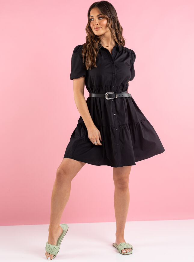 Saffron smock shirt dress