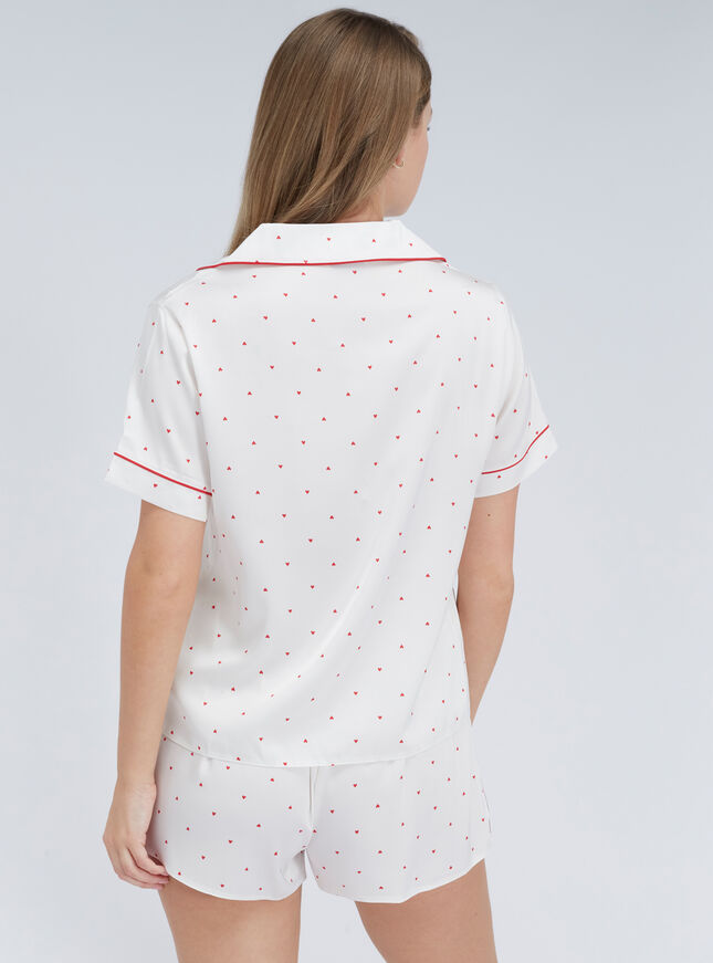 Heart satin short pyjama set