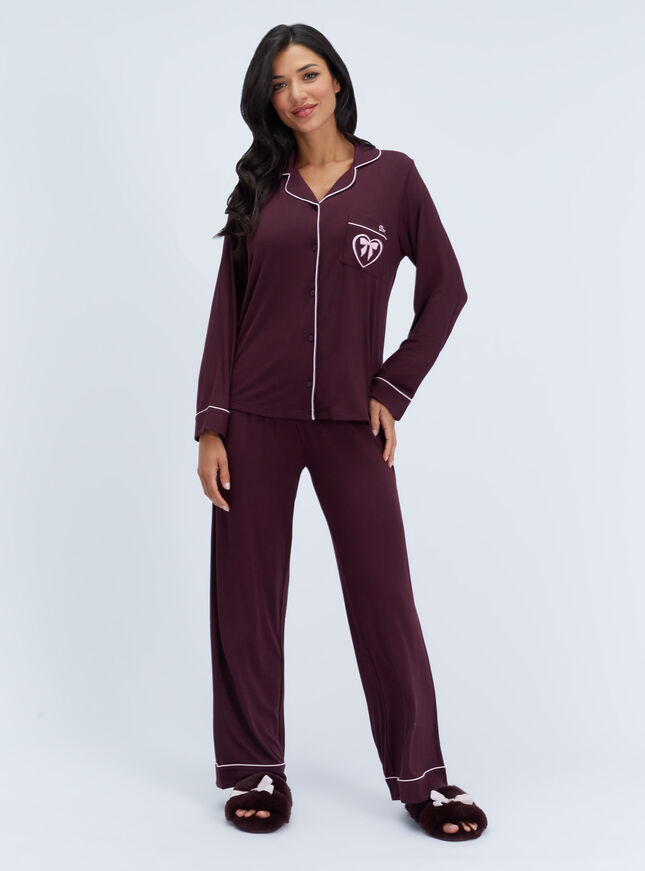 Piping modal long pyjama set