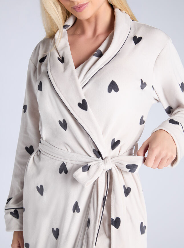 Heart velour long robe