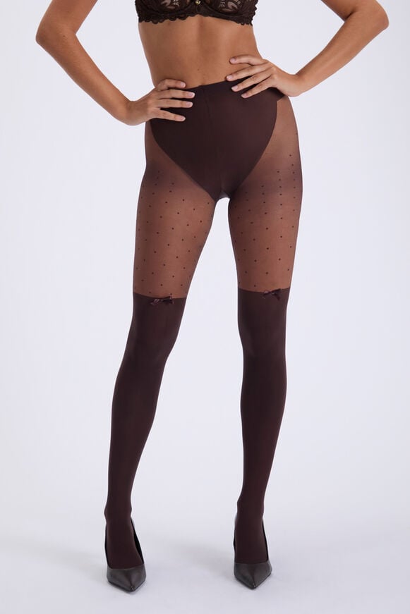 Chocolate mock knee high tights