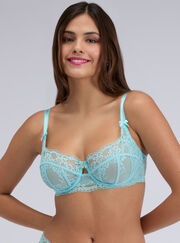 Lita sheer lace balconette bra