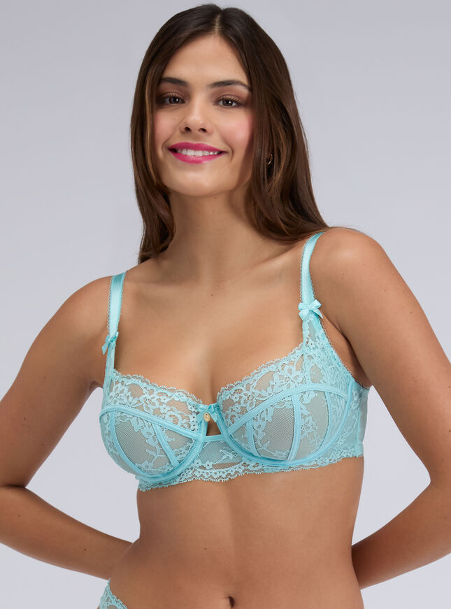 Lita sheer lace balconette bra