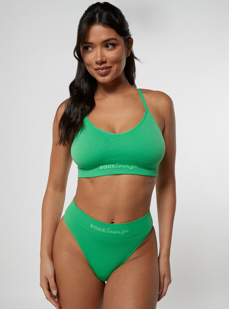 Chevron ribbed seamless thong