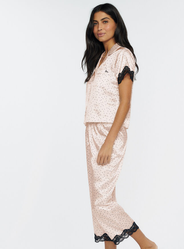 Amelia satin cropped pyjama set