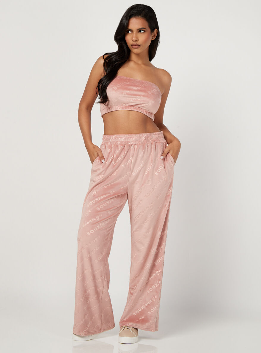 Embossed Velour Pants | Boux Avenue