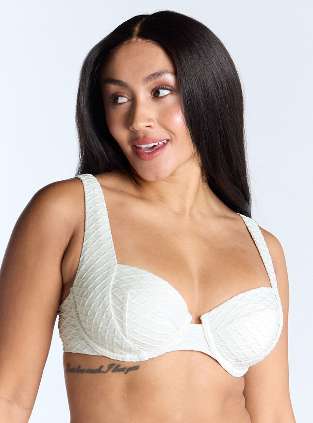 Marguerite texture balconette bikini top