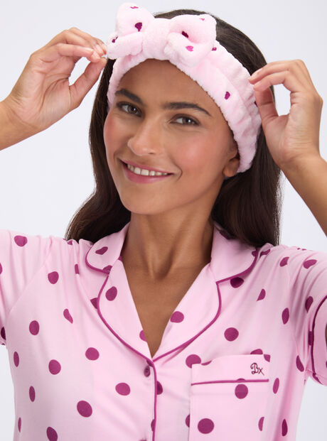 Heart embroidered beauty headband