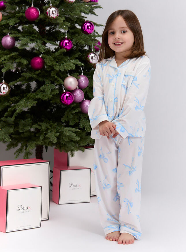 Kids' bow print pyjamas in a bag