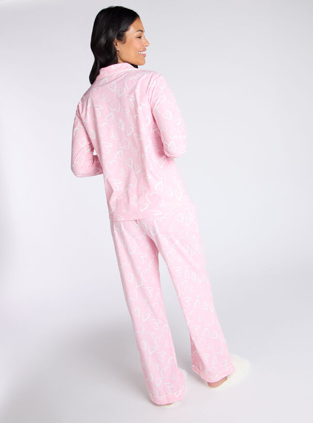 Heart fleece pyjamas in a bag