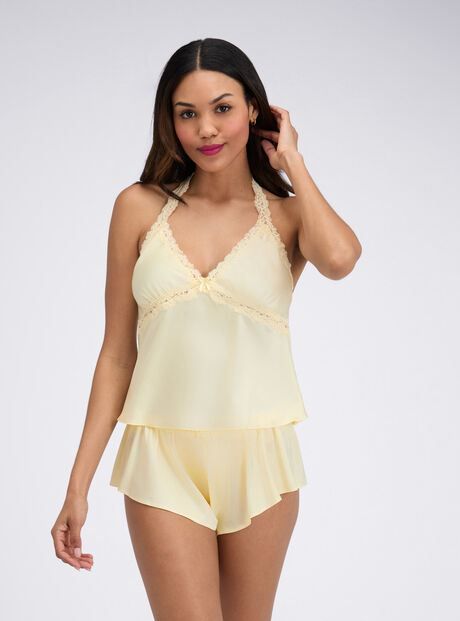 Carly halter satin short pyjama set