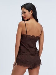 Seraphina satin & lace short pyjama set