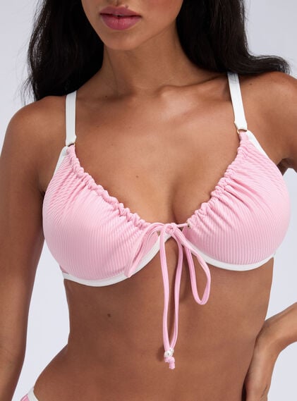 Ibiza piped plunge bikini top